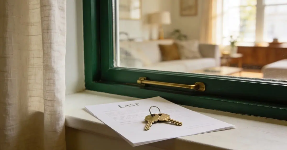Vivienda con llaves y contrato de alquiler.